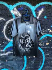 Y2k tiger shirt,рубашка ed hardy