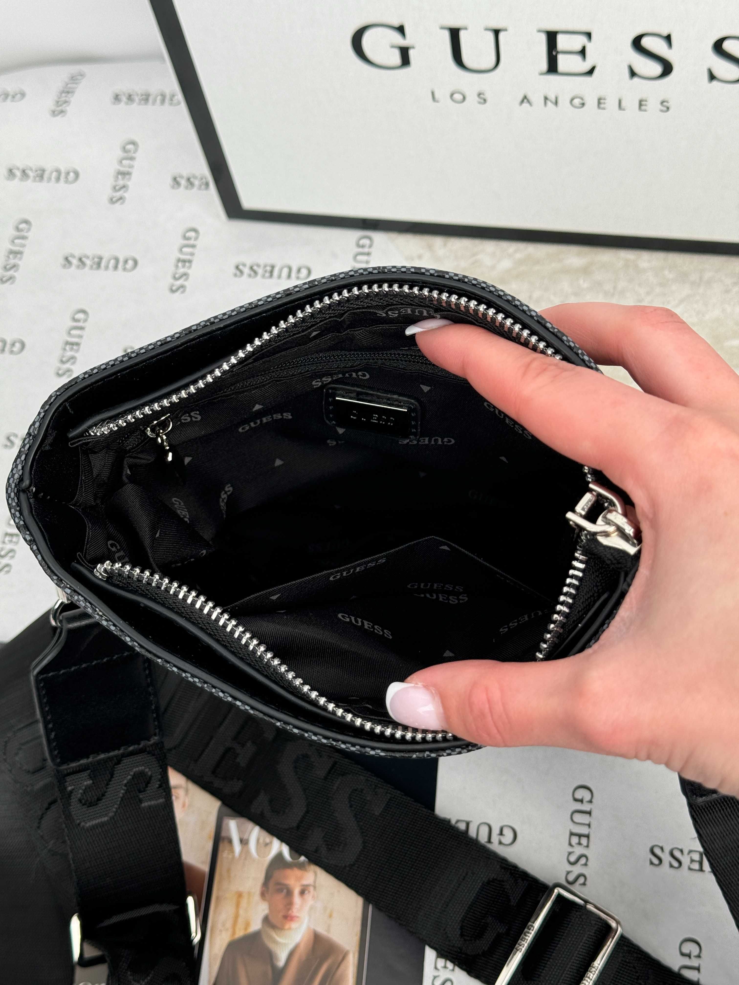 Мужская сумка мессенджер Guess через плечо LUX Гесс барсетка