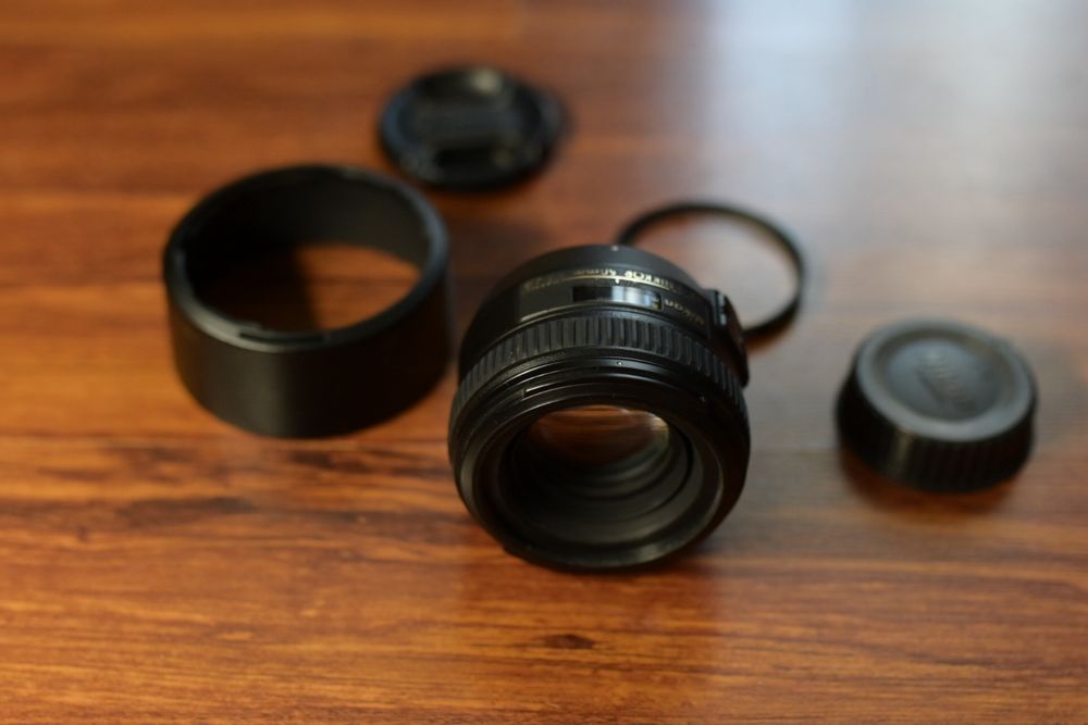 Nikon 50mm f/1.4G з захисним фільтром hoya
