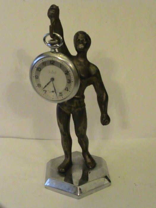 Stojak FIGURALNY metalowy na zegarek kieszonkowy - Rzadkość