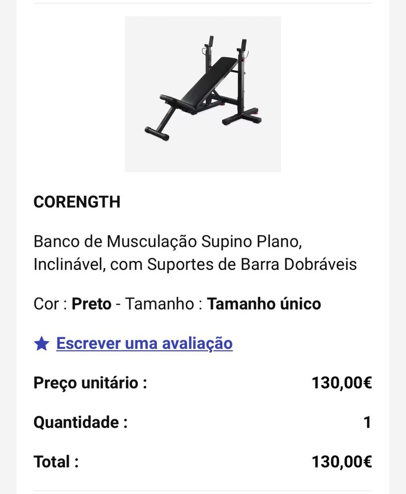 Banco musculação decathlon