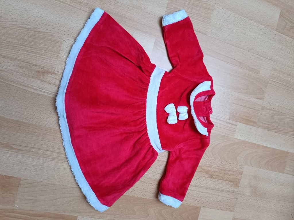 Strój Mikołajki sukienka czerwona 62