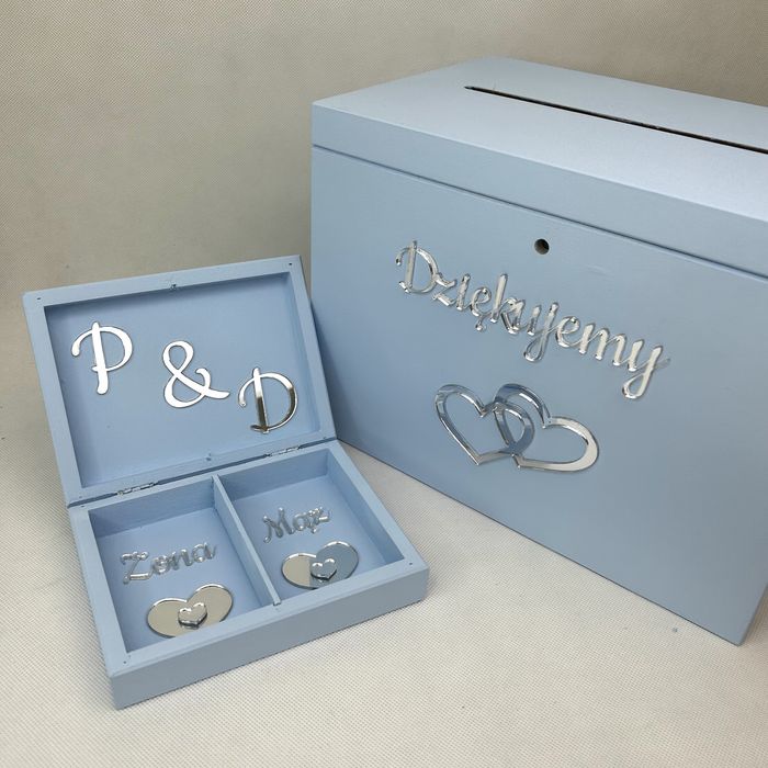 Zestaw pudełek na koperty i obrączki