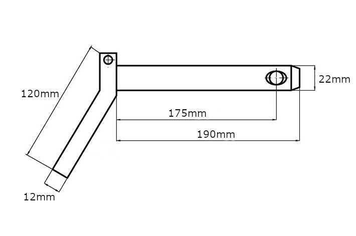 Sworzeń z uchwytem 22x175 mm