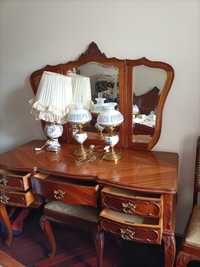 Toucador vintage - mesa, banco e espelho