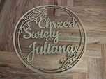 Ozdoba napis Chrzest Święty Juliana złoty