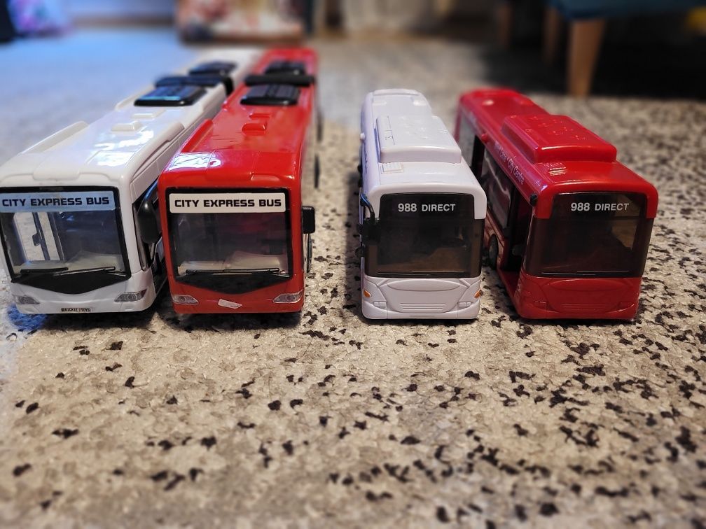 Zestaw x4 autobus Dickie city bus przegubowy