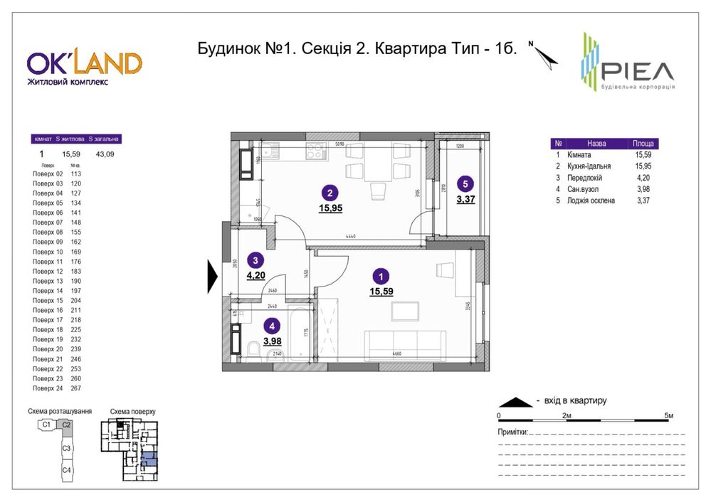 Продаж 1 кімнатна квартира. ЖК ОкЛенд. Соломʼянський район