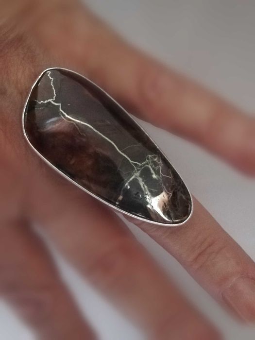 Okazały SREBRNY pierścionek z Symbircytem 5,6cm Wyjatkowy p925