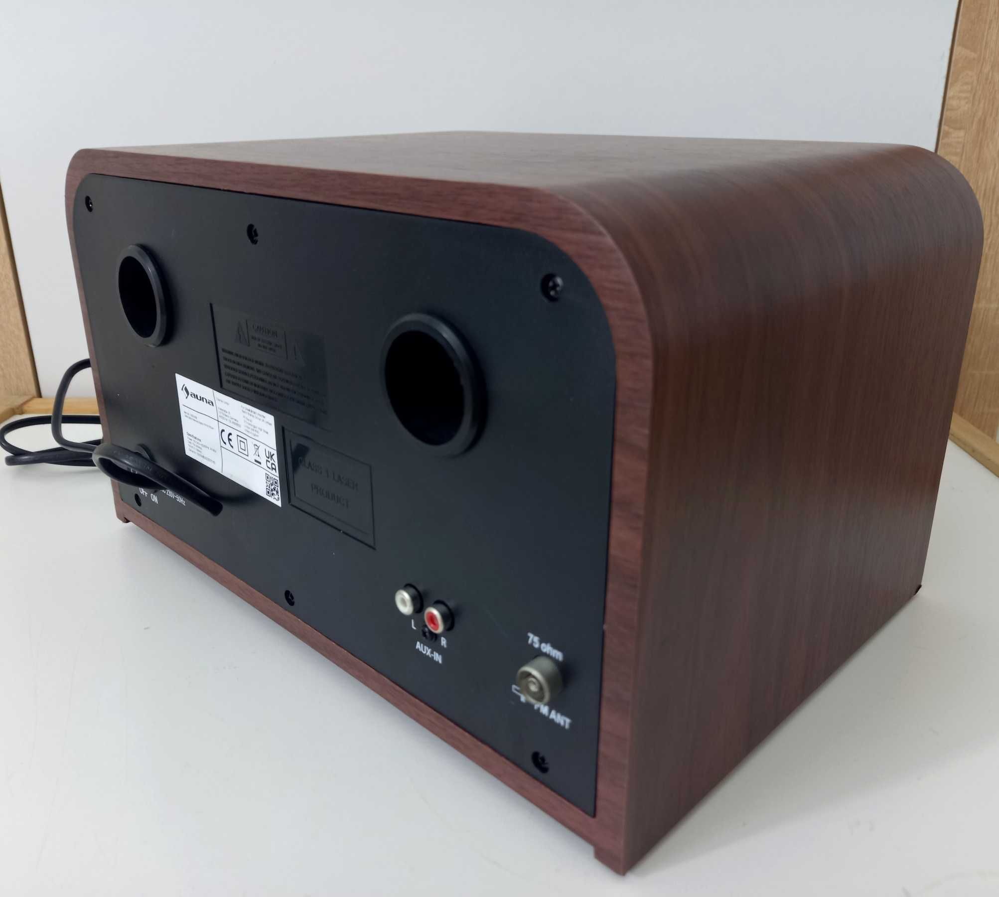 NOWE Radio retro Auna Columbia DAB brązowe z pilotem CD