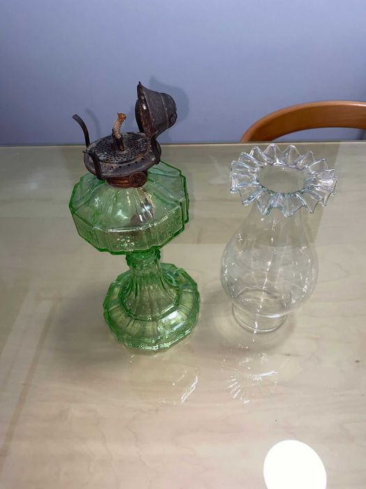 Lâmpada de querosene verde vintage