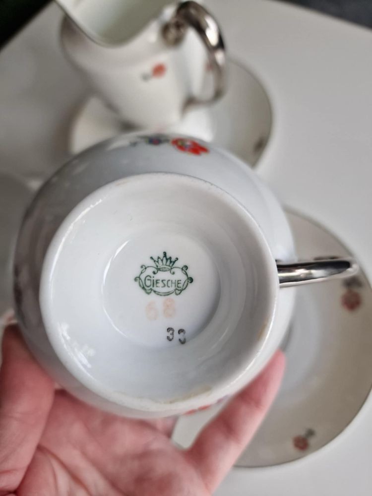 Przedwojenny zestaw kolekcjonerskiej porcelany - GIESCHE