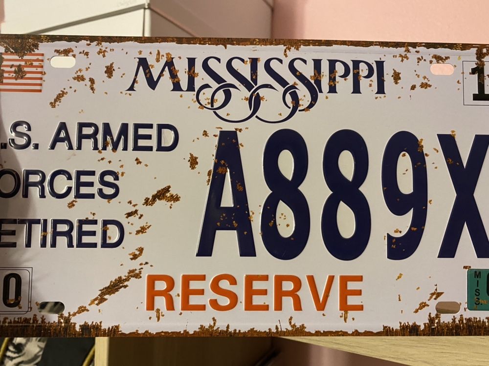 MISSISSIPPI | Placa Matricula Decoração