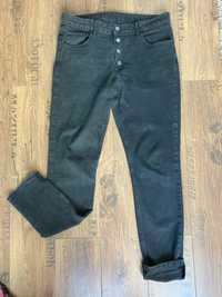 H&M 32 jeans SKINNY czarne GUZIKI denim STAN wysoki HIGH