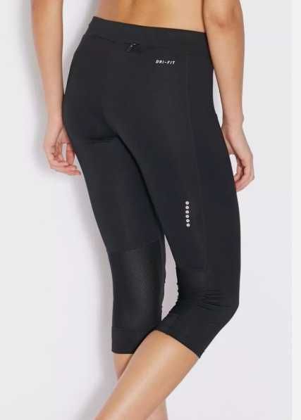 Nike Dri Fit Running Capri Cropped Tights 645603-010 - Women Size M