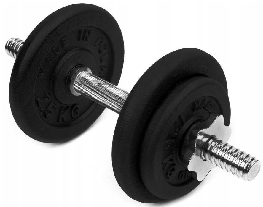 HANTLA ŻELIWNA 1x10kg hantel 10kg gryf obciążenie BD