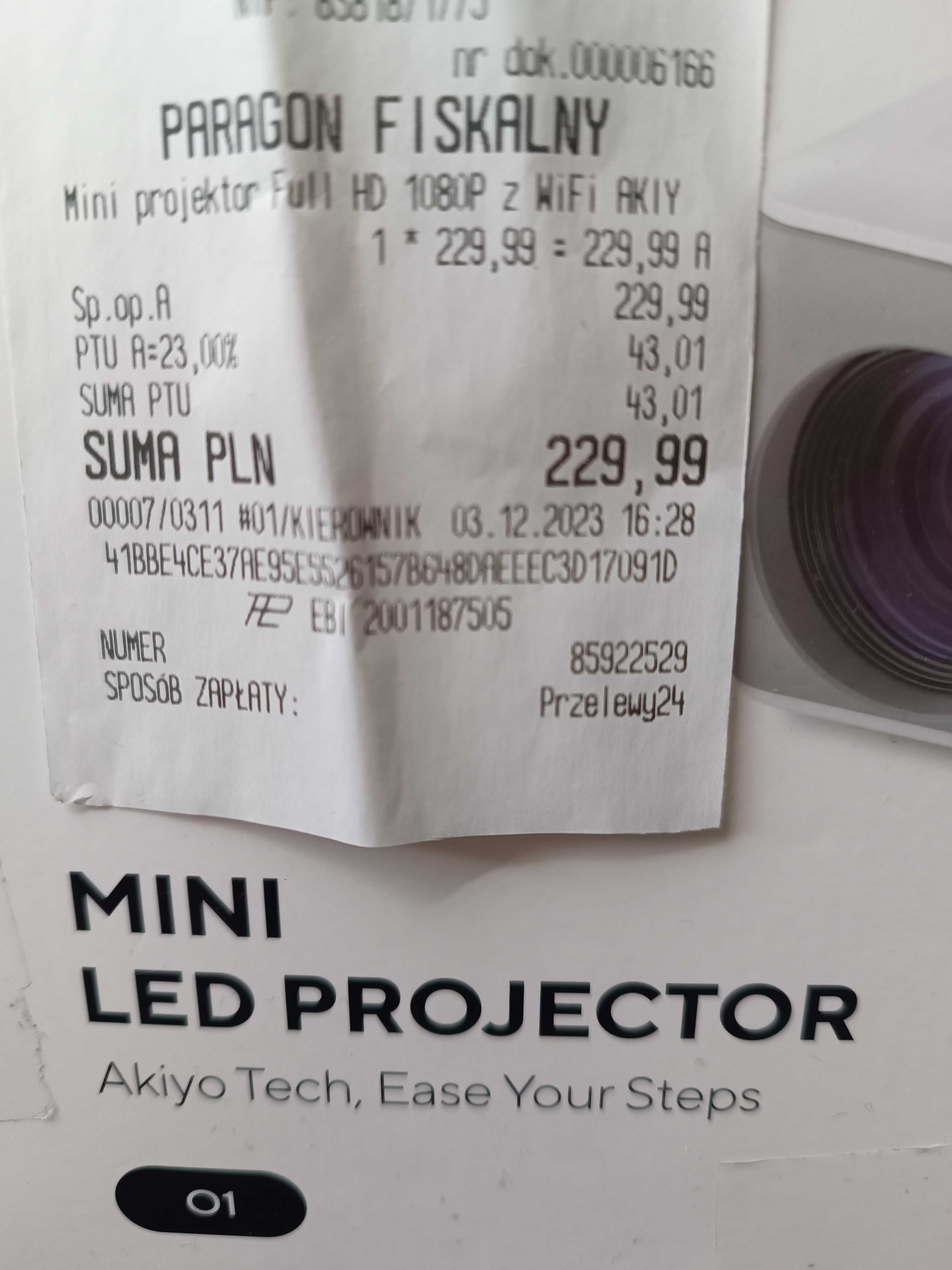 Projektor LCD biały mini LED projector