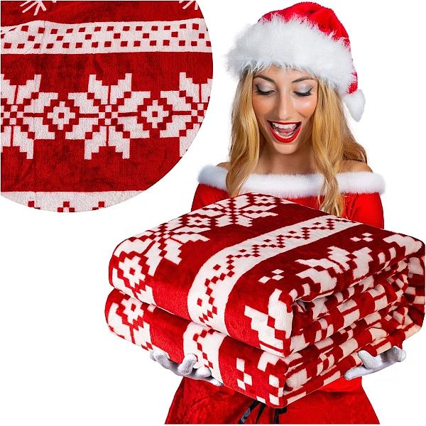 Koc ŚWIĄTECZNY 200x220 narzuta na łóżko kanapę sofę MIKROFIBRA Donato