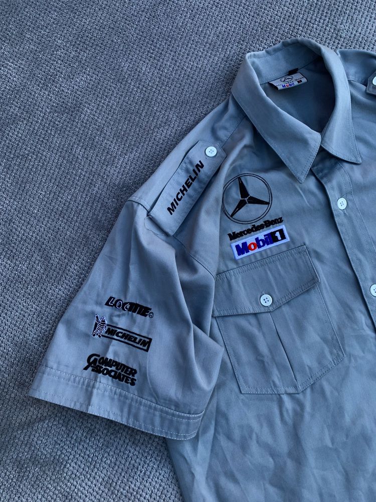 Mercedes Benz Vintage Racing Shirt 90s Size:L-XL Сорочка рубашка F1