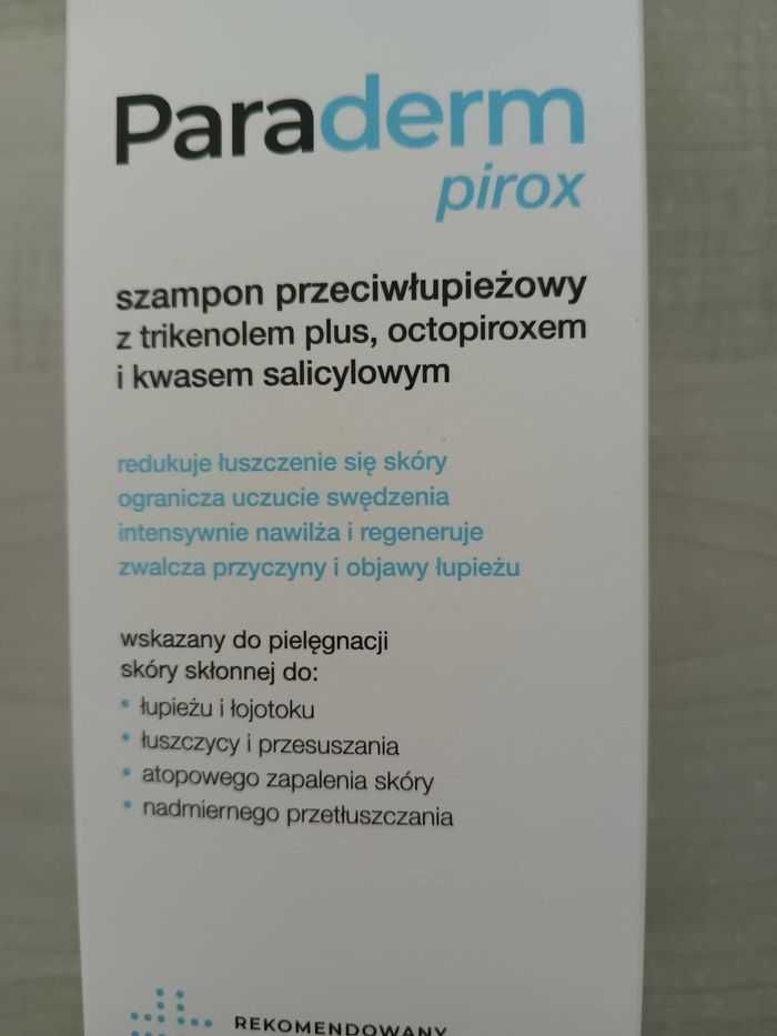 Paraderm Pirox szampon łupież łojotok świąd łuszczenie się skóry