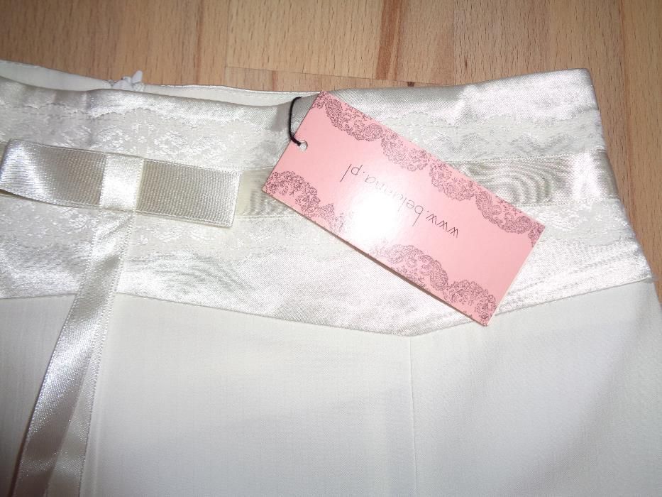 BELANNA collection elegancka biała śliczna spódnica koronka NOWA