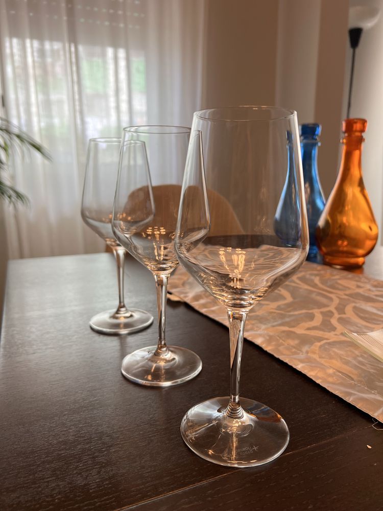 Copos de vinho de vidro