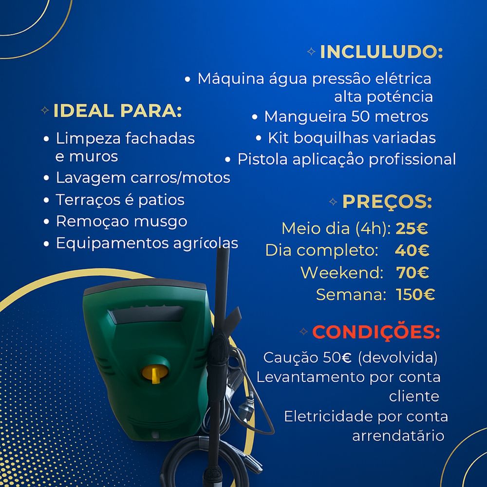 Máquina de Lavar a Alta Pressão – Aluguer