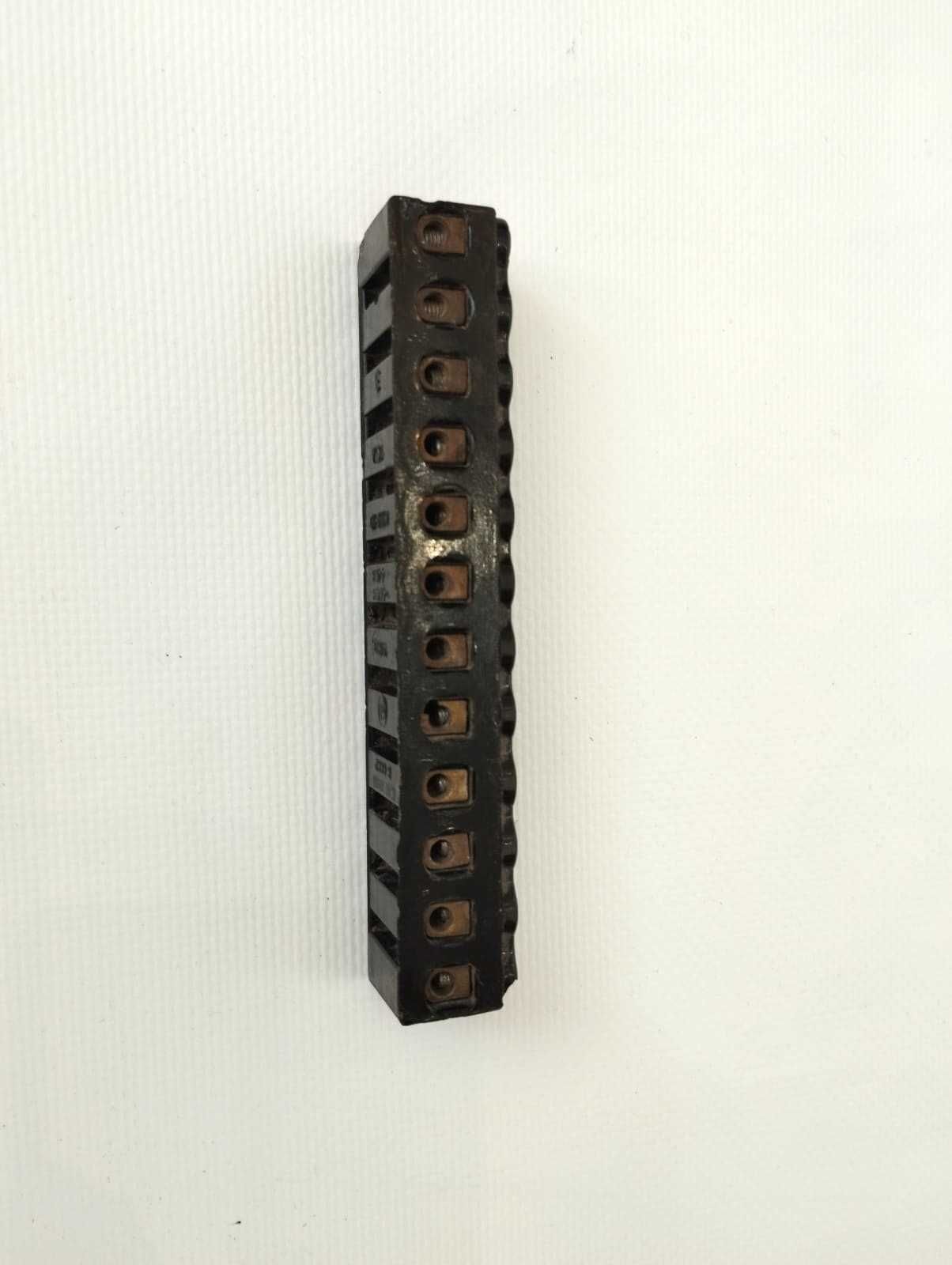 Клемная колодка КМ1-10 10А (ЛАТУНЬ). СССР. 10А.