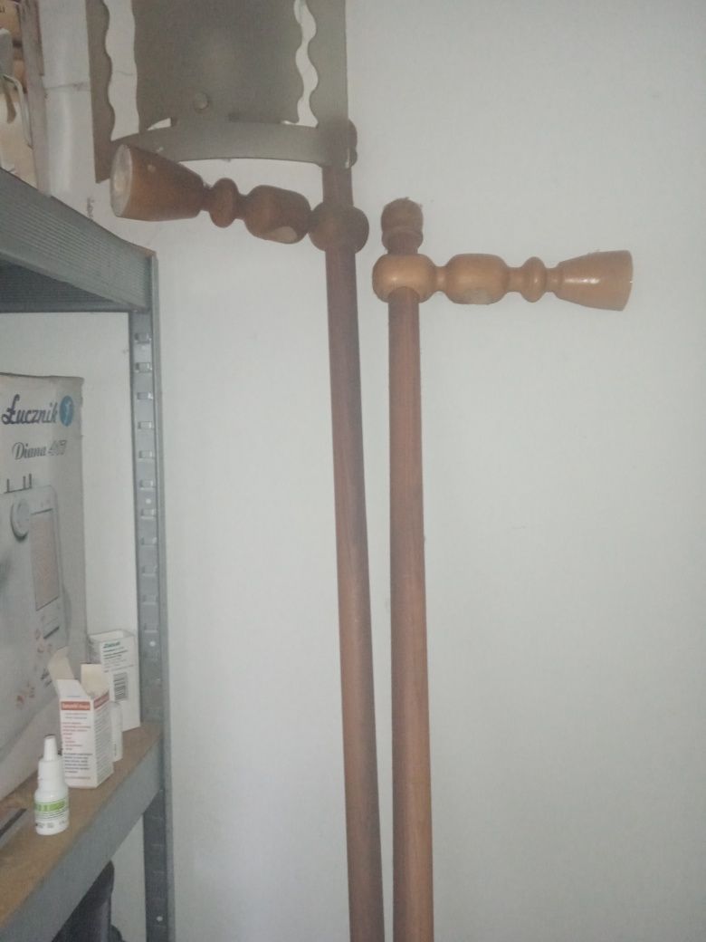 Cztery karnisze drewniane 190cm brąz karnisz zasłony
