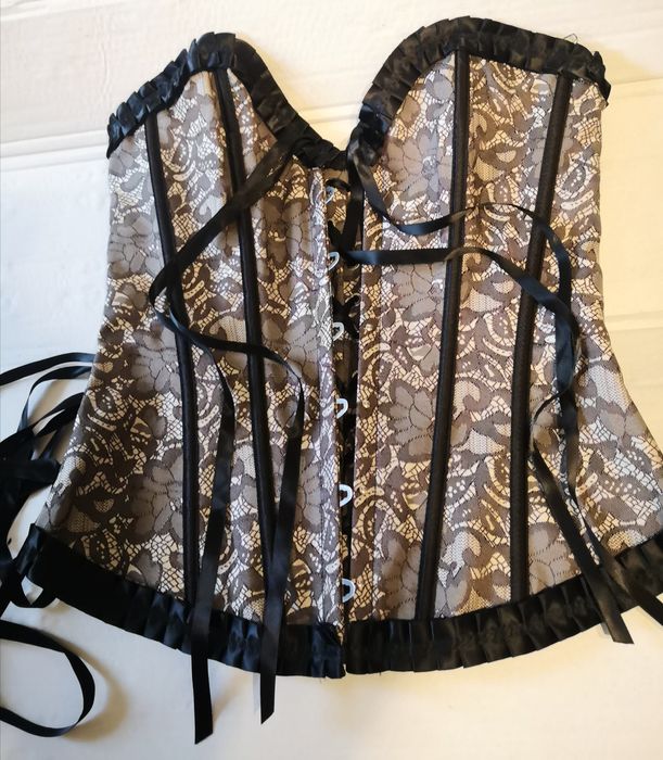Gorset Spandex sznurowany z tyłu z przodu haftki