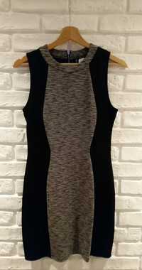 Nowa czarna sukienka mała czarna mini bodycon czarno-szara H&M 38 (M)