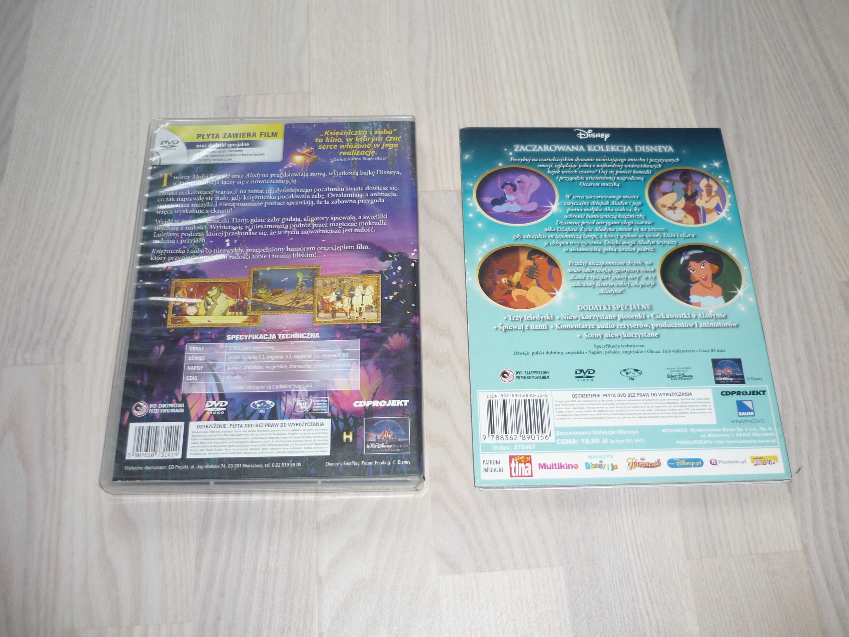 Bajki Disney DVD Śpiąca królewna, Mała Syrenka, Księżniczka i Żaba