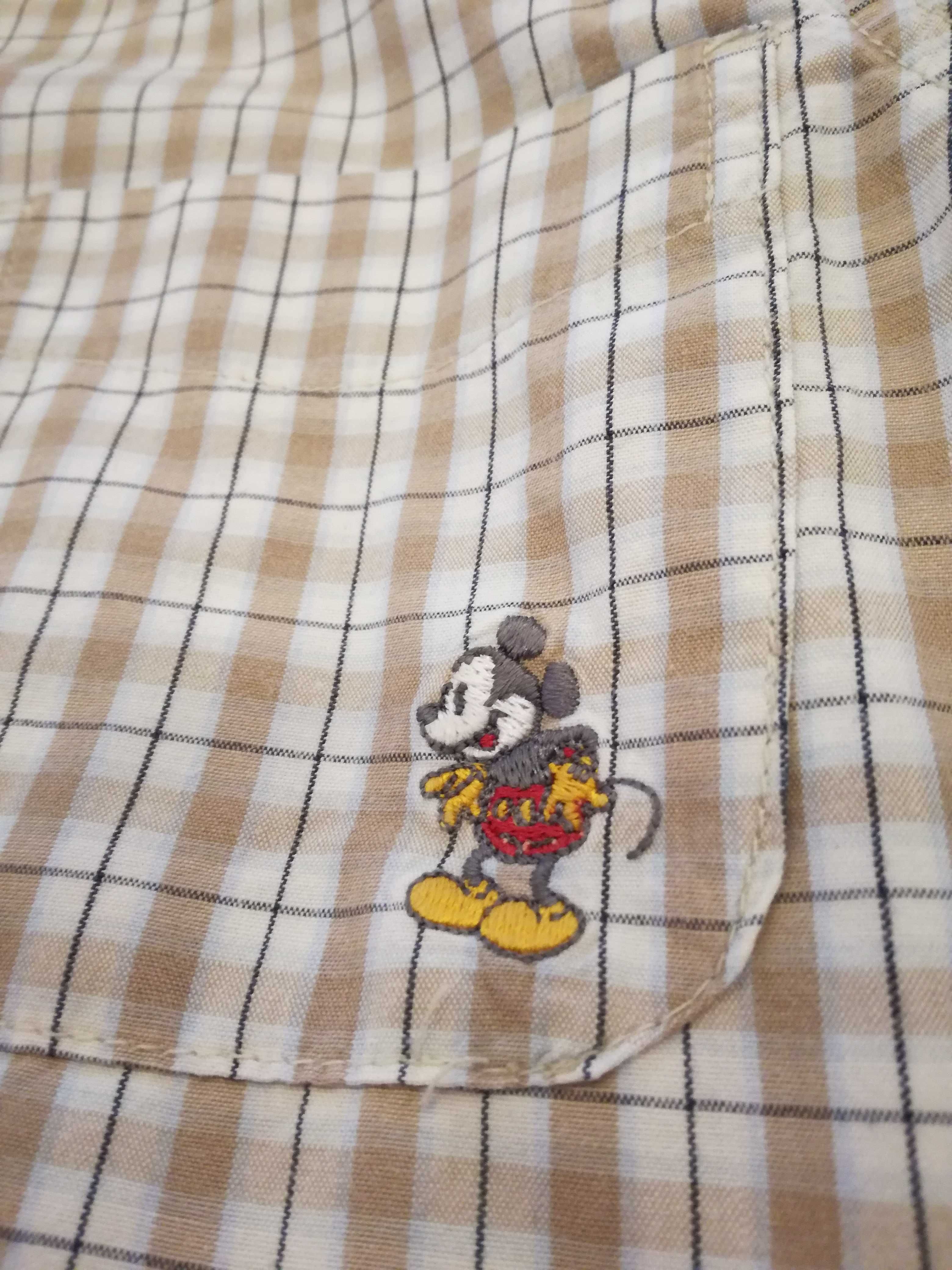 Koszula myszka miki mickey mouse beżowa kratka h&m 98 disney