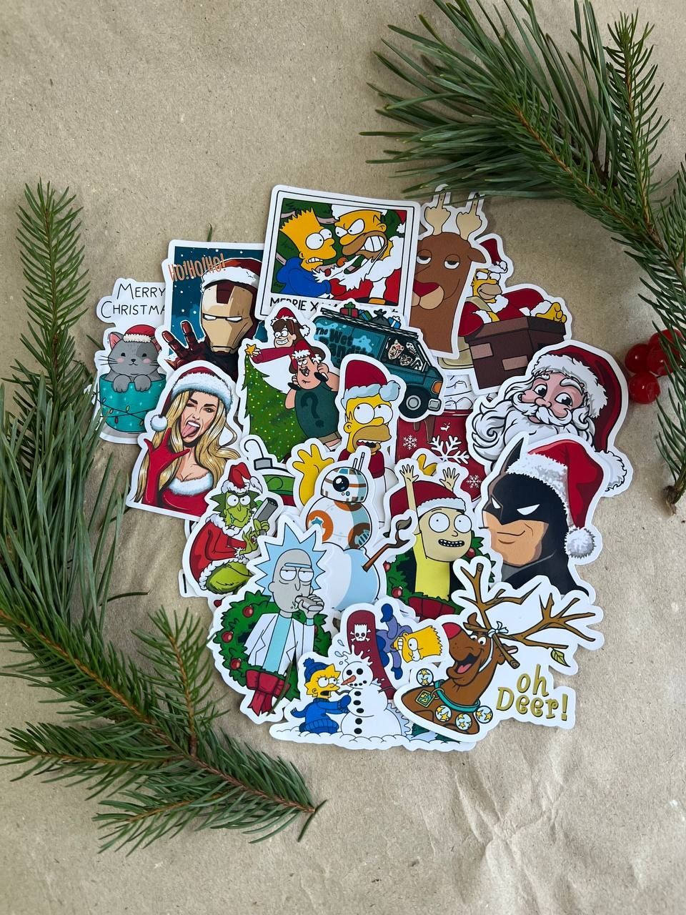Стікери стікербомбинг наліпки пак Christmas новорічні наклейки sticker