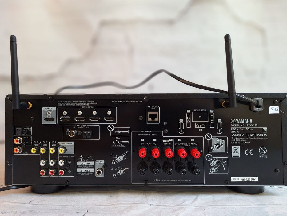 5.1 Yamaha RX-V485 Wifi BT AirPlay2 4k MusicCast Surround