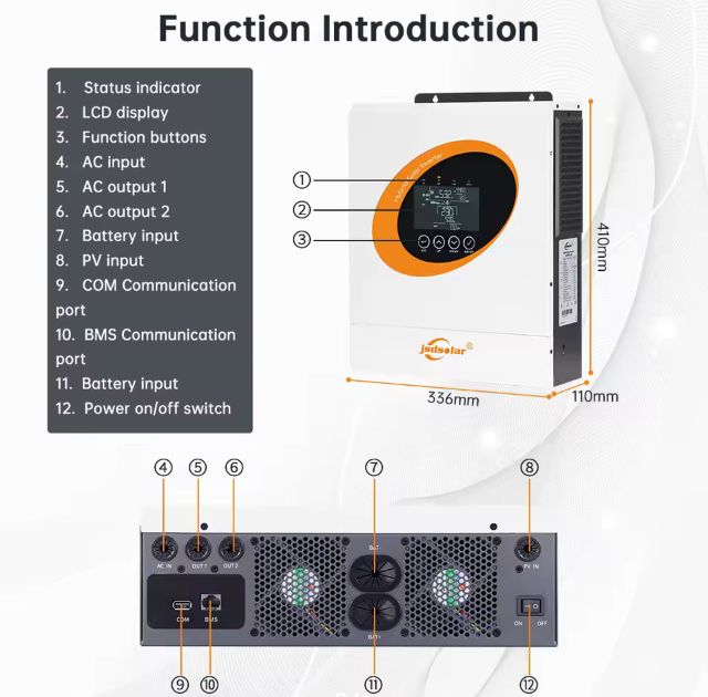 Інвертор JSDSOLAR гібридний 6,5 кВт on/off Grid чиста сінусоіда