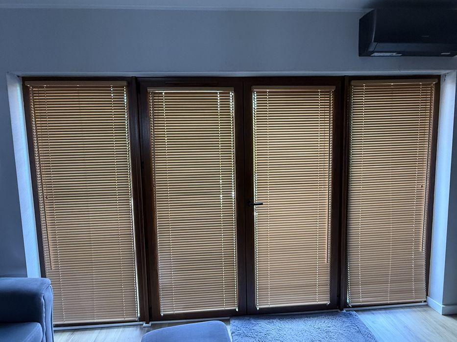 Rolety zaluzje drewniane 4 szt okno tarasowe