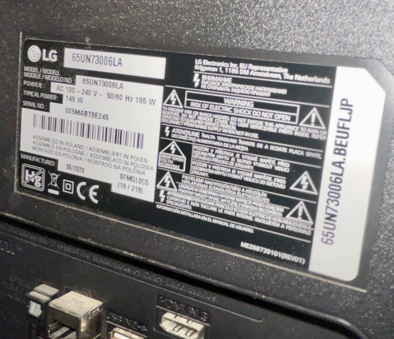 TV LG 65'' UN73006 LED Smart TV 4K