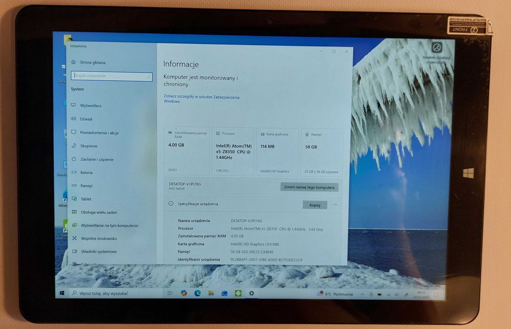 Tablet Chuwi Hi12 - 12 cali,  ekran 1440p, Windows 10 plus Android
