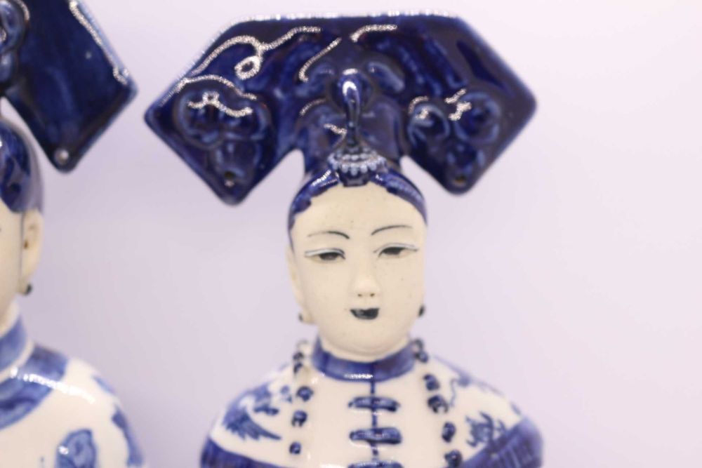 3 Dignatárias Escultura Porcelana Chinesa séc. XIX