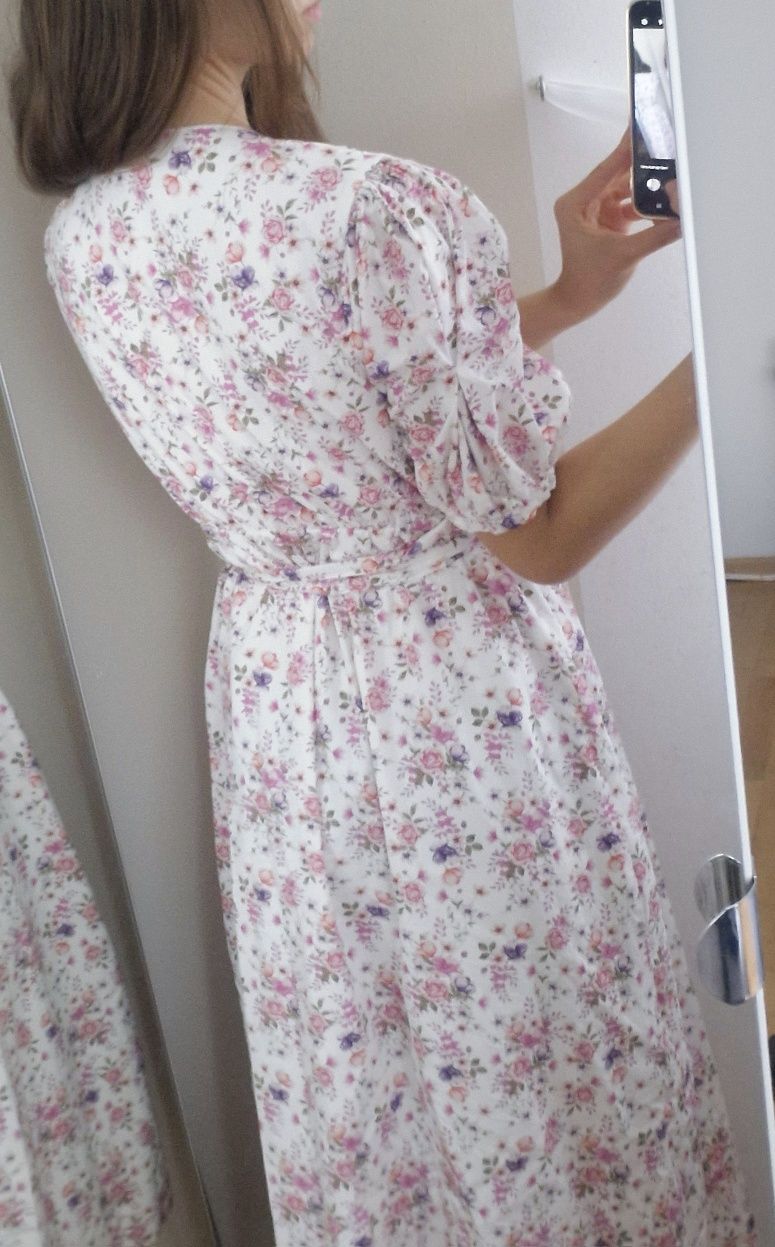 Sukienka midi kwiaty rozmiar S glamorous na wesele komunię
