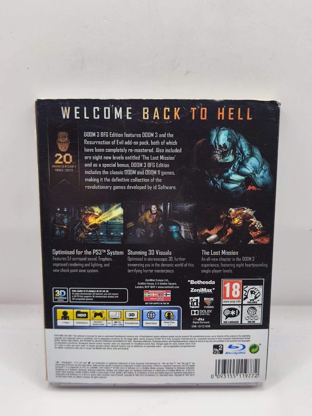 Doom 3 Bfg Edition 3xA Ps3