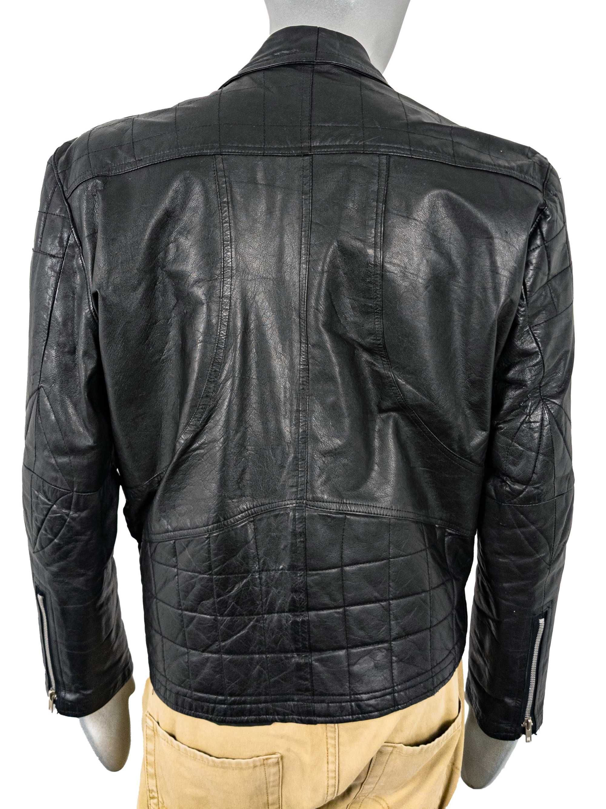 Винтажная мужская кожаная куртка косуха из 80х Diamond мотокуртка
