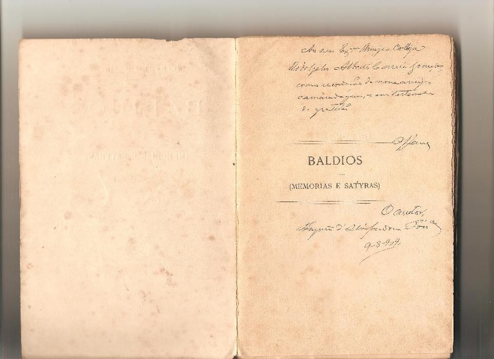 Livro Antigo - BALDIOS poesia de Augusto d'Oliveira Cardoso Fonseca