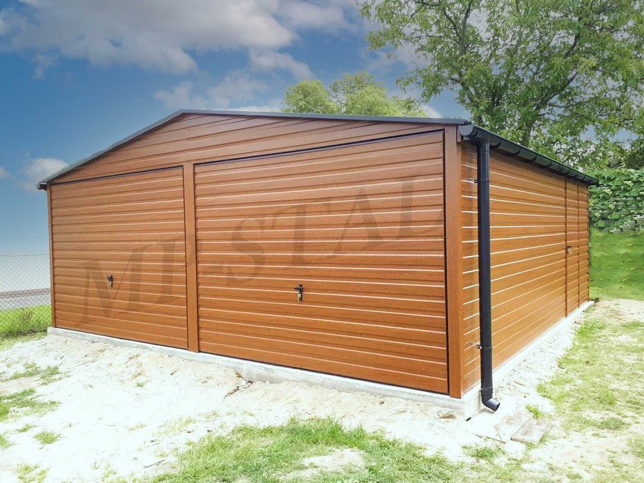 Garaże 6x5.80 złoty dąb, orzech, profil zamknięty
