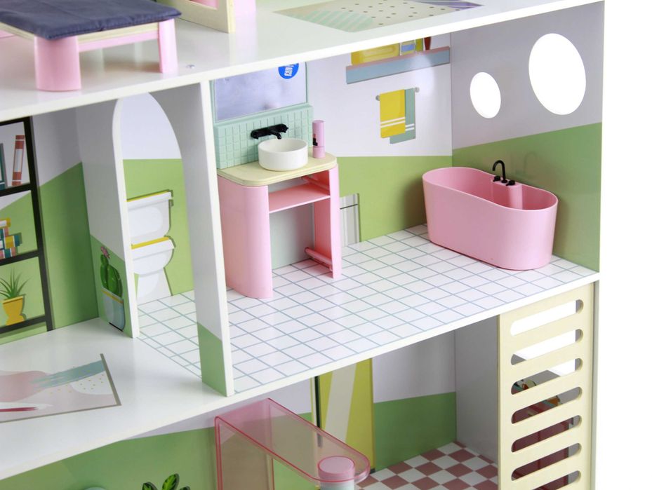 Domek willa dla lalek DEMO winda meble basen mega Duży LALKI 30cm!