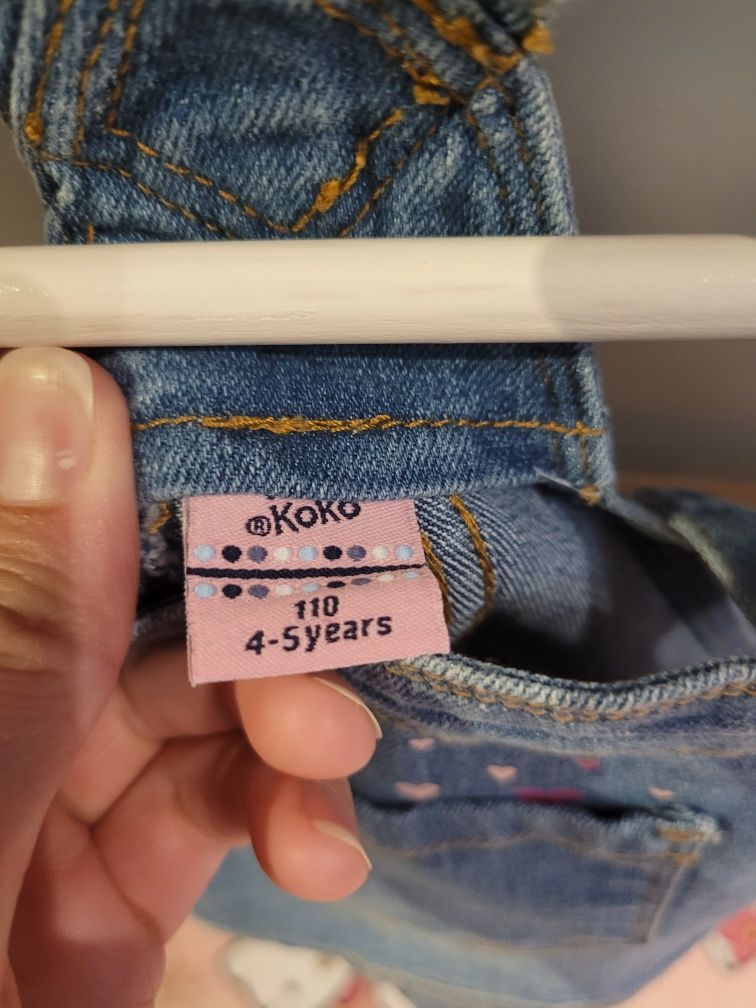 Spodnie ogrodniczki jeansowe dla dziewczynki rozmiar 110 dziewczęce