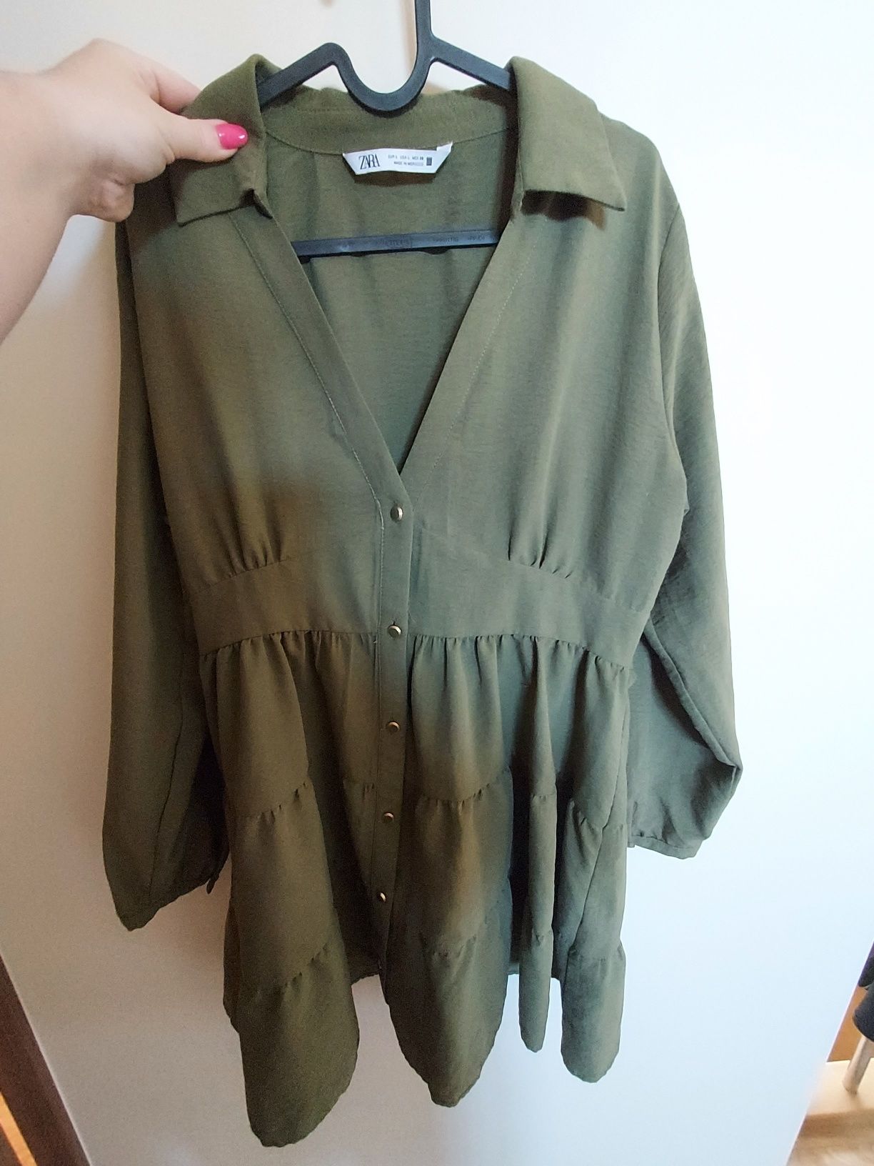 sukienka Zara khaki