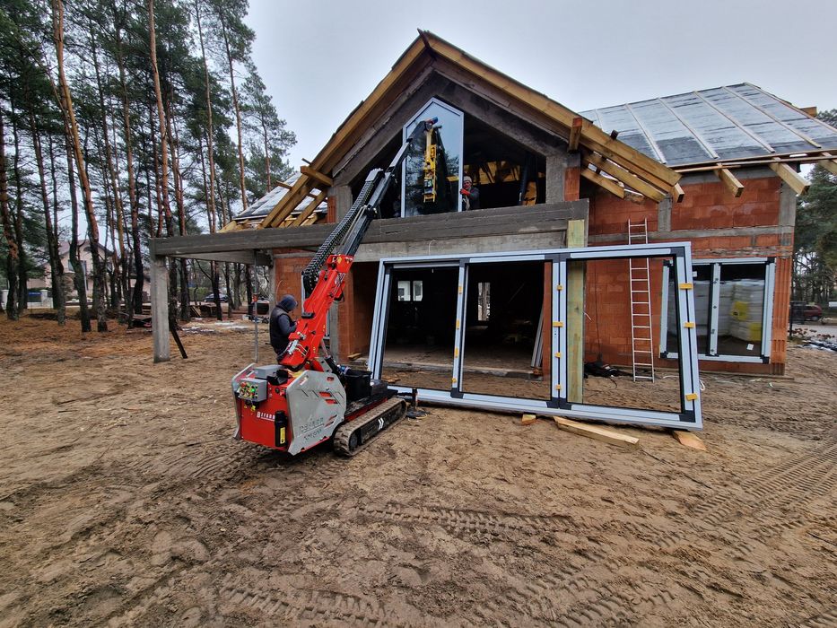 Mini żuraw/manipulator do szklenia okien,fasad wynajem jekko maeda bg