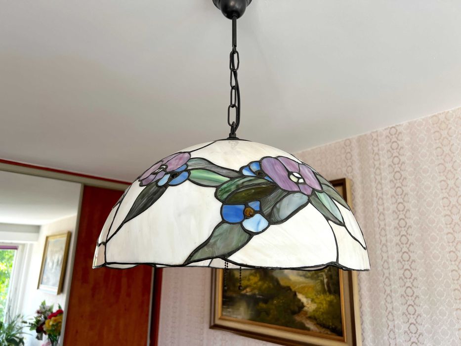 Lampa wisząca sufitowa witrażowa Tiffany